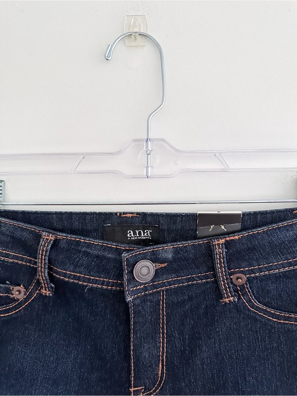NWT A.N.A. Dark Wash Denim Bermuda Shorts Cuffed Long Jean Shorts Size 4